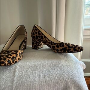 Leopard Print Block Heel Pumps